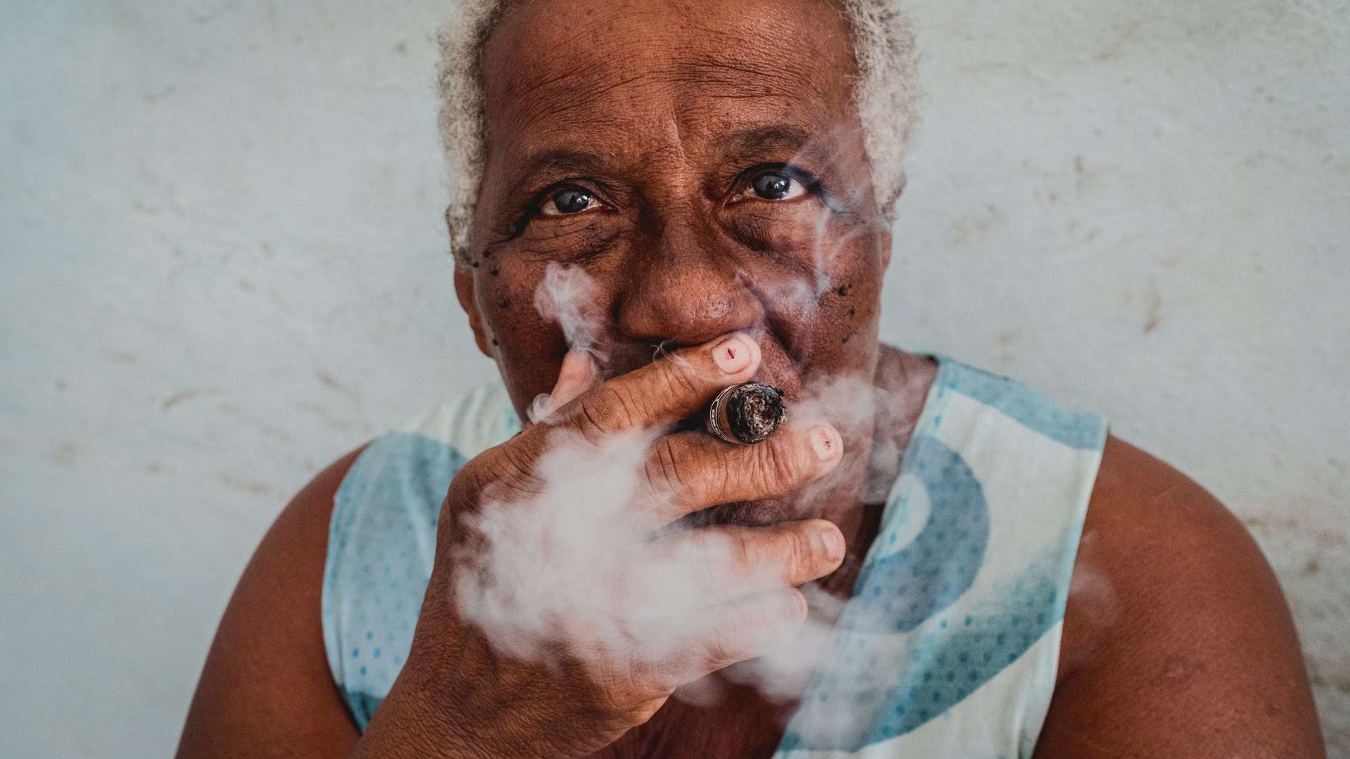 portret Cubaanse Sigaar roken